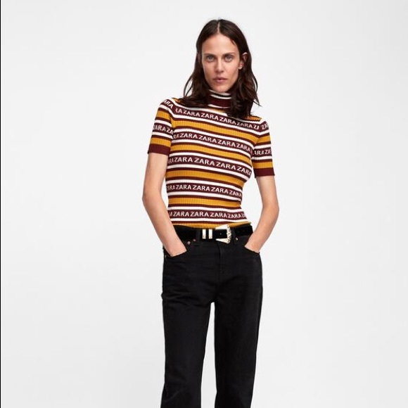 ZARA KNIT Logo Sweater NWT SZ M - Picture 4 of 8